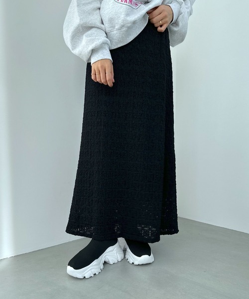 LEPSIM（レプシィム）の「レーススカート　994416（スカート・レディース・ブラック/キナリ・FREE）」の2枚目の写真