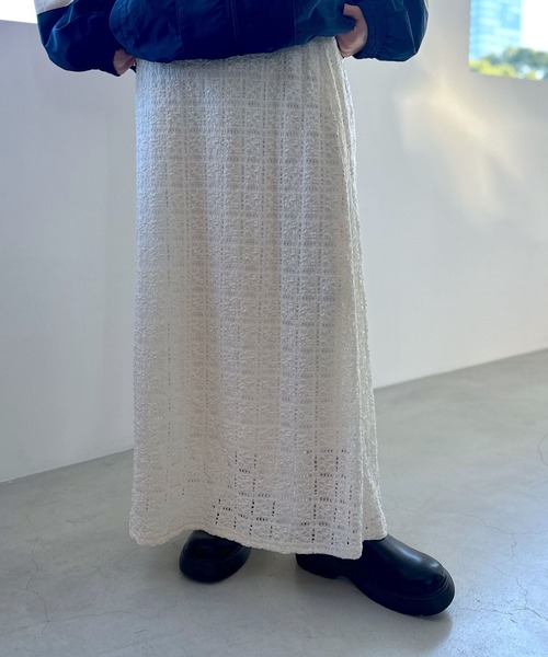 LEPSIM（レプシィム）の「レーススカート　994416（スカート・レディース・ブラック/キナリ・FREE）」の4枚目の写真