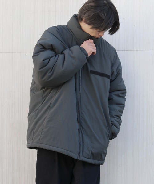 ジャケット・アウター level7 セール】LEVEL7 JACKET フェイクダウン ミリタリージャケット メンズ