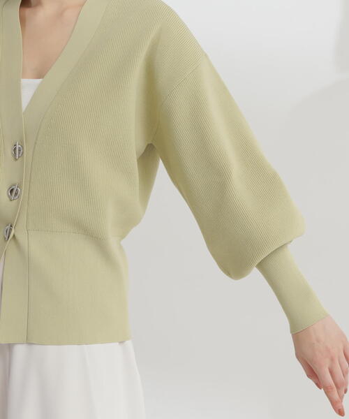 カーディガン 「ハトメニットシリーズ」フォルムカーディガン ペプラムフォルムカーディガン／ナチュラルビューティーベーシック