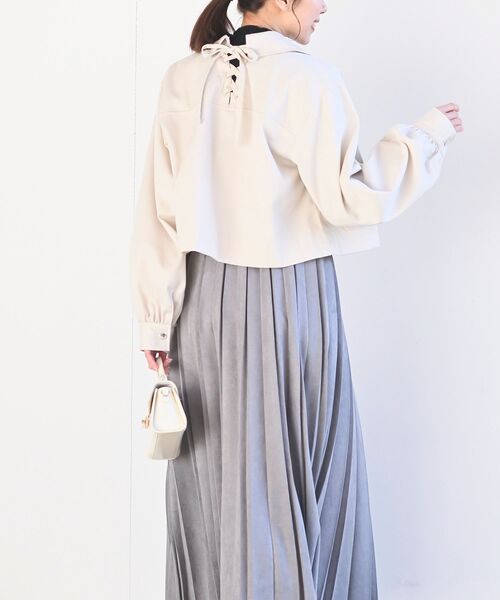 rps（アールピーエス）の「ＢＡＣＫレースアップショートジャケット（デニムジャケット・レディース・ブルー/ミント/アイボリー・フリー）」の6枚目の写真