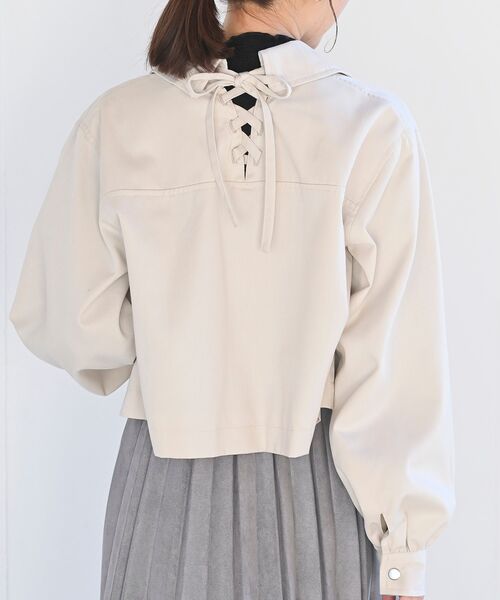 rps（アールピーエス）の「ＢＡＣＫレースアップショートジャケット（デニムジャケット・レディース・ブルー/ミント/アイボリー・フリー）」の10枚目の写真