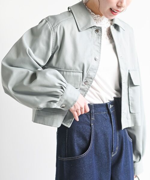 rps（アールピーエス）の「ＢＡＣＫレースアップショートジャケット（デニムジャケット・レディース・ブルー/ミント/アイボリー・フリー）」の17枚目の写真