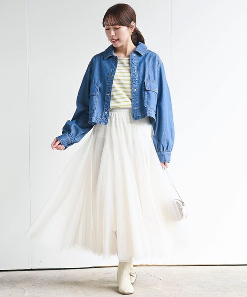 rps（アールピーエス）の「ＢＡＣＫレースアップショートジャケット（デニムジャケット・レディース・ブルー/ミント/アイボリー・フリー）」の20枚目の写真