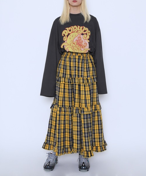 PUNYUS（プニュズ）の「BANANAロンＴ（Tシャツ/カットソー・レディース・ホワイト/スミクロ・1/2/3/4）」の10枚目の写真