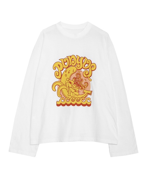 PUNYUS（プニュズ）の「BANANAロンＴ（Tシャツ/カットソー・レディース・ホワイト/スミクロ・1/2/3/4）」の17枚目の写真