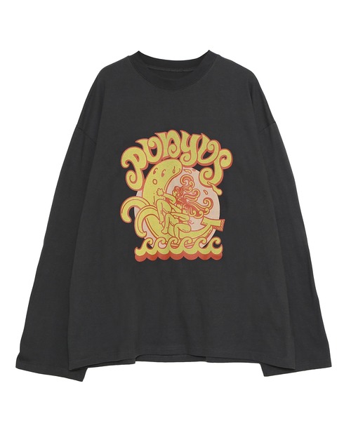 PUNYUS（プニュズ）の「BANANAロンＴ（Tシャツ/カットソー・レディース・ホワイト/スミクロ・1/2/3/4）」の15枚目の写真