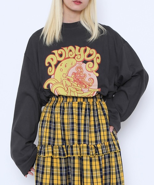 PUNYUS（プニュズ）の「BANANAロンＴ（Tシャツ/カットソー・レディース・ホワイト/スミクロ・1/2/3/4）」の20枚目の写真