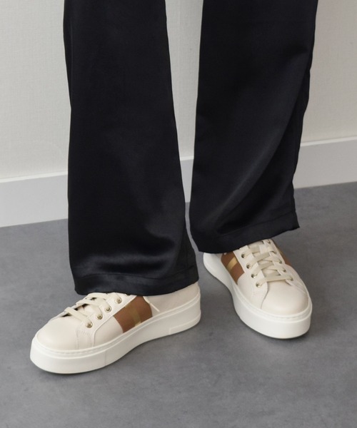 【Luca Grossi】ラインテープ厚底レザースニーカー(L45001)（スニーカー）｜Luca Grossi（ルーカグロッシ）