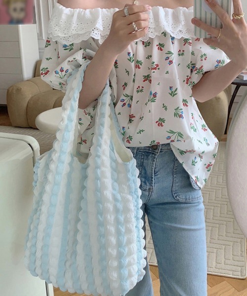 Miniministore(ミニミニストア)の「トートバッグ ポップコーン軽量バッグ(ハンドバッグ・レディース・イエロー/ピンク/ブルー・FREE)」の4枚目の写真