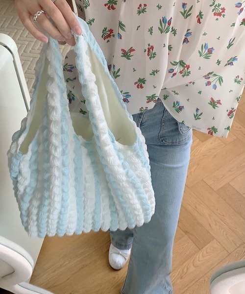 Miniministore(ミニミニストア)の「トートバッグ ポップコーン軽量バッグ(ハンドバッグ・レディース・イエロー/ピンク/ブルー・FREE)」の5枚目の写真