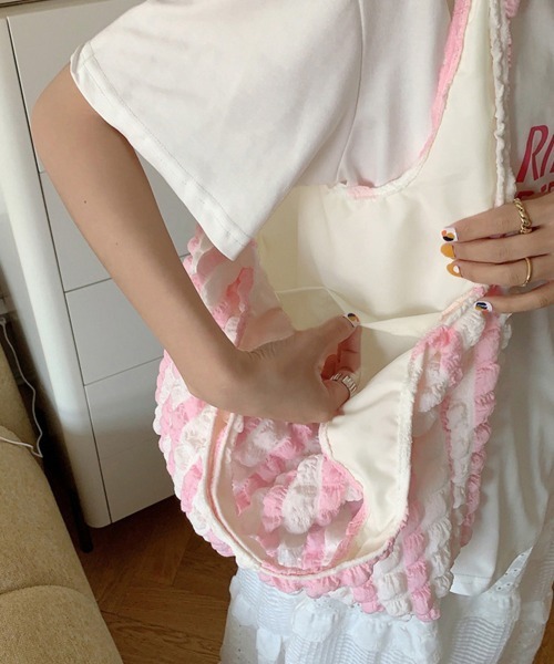 Miniministore(ミニミニストア)の「トートバッグ ポップコーン軽量バッグ(ハンドバッグ・レディース・イエロー/ピンク/ブルー・FREE)」の11枚目の写真