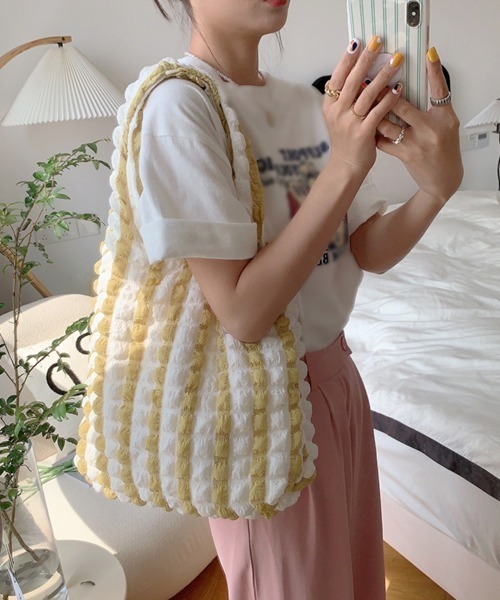Miniministore(ミニミニストア)の「トートバッグ ポップコーン軽量バッグ(ハンドバッグ・レディース・イエロー/ピンク/ブルー・FREE)」の12枚目の写真