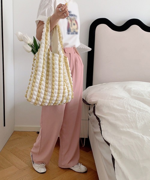 Miniministore(ミニミニストア)の「トートバッグ ポップコーン軽量バッグ(ハンドバッグ・レディース・イエロー/ピンク/ブルー・FREE)」の14枚目の写真