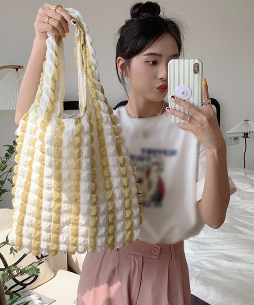 Miniministore(ミニミニストア)の「トートバッグ ポップコーン軽量バッグ(ハンドバッグ・レディース・イエロー/ピンク/ブルー・FREE)」の15枚目の写真
