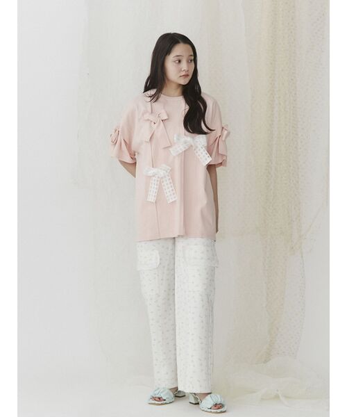 merry jenny（メリージェニー）の「ピンタックリボンBig Tee（Tシャツ/カットソー・レディース・オフホワイト/ブルー/ブラック/ピンク・FREE）」の20枚目の写真