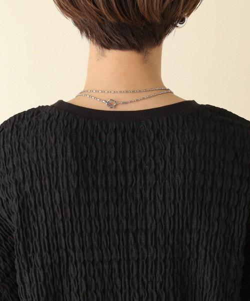 LEPSIM（レプシィム）の「ポコポコ長袖プルオーバー　104254（Tシャツ/カットソー・レディース・オフホワイト/ブラック/ライム・FREE）」の4枚目の写真