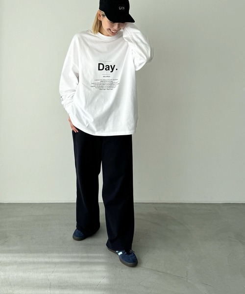 CANAL JEAN（キャナルジーン）の「1975 TOKYO　Day.ロンT（Tシャツ/カットソー・レディース・ホワイト/ブラック・MEDIUM/LARGE）」の6枚目の写真