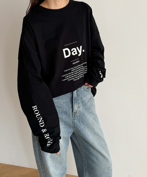 CANAL JEAN（キャナルジーン）の「1975 TOKYO　Day.ロンT（Tシャツ/カットソー・レディース・ホワイト/ブラック・MEDIUM/LARGE）」の8枚目の写真
