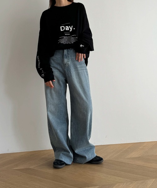 CANAL JEAN（キャナルジーン）の「1975 TOKYO　Day.ロンT（Tシャツ/カットソー・レディース・ホワイト/ブラック・MEDIUM/LARGE）」の11枚目の写真