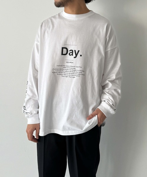 CANAL JEAN（キャナルジーン）の「1975 TOKYO　Day.ロンT（Tシャツ/カットソー・レディース・ホワイト/ブラック・MEDIUM/LARGE）」の14枚目の写真