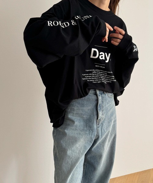 CANAL JEAN（キャナルジーン）の「1975 TOKYO　Day.ロンT（Tシャツ/カットソー・レディース・ホワイト/ブラック・MEDIUM/LARGE）」の7枚目の写真