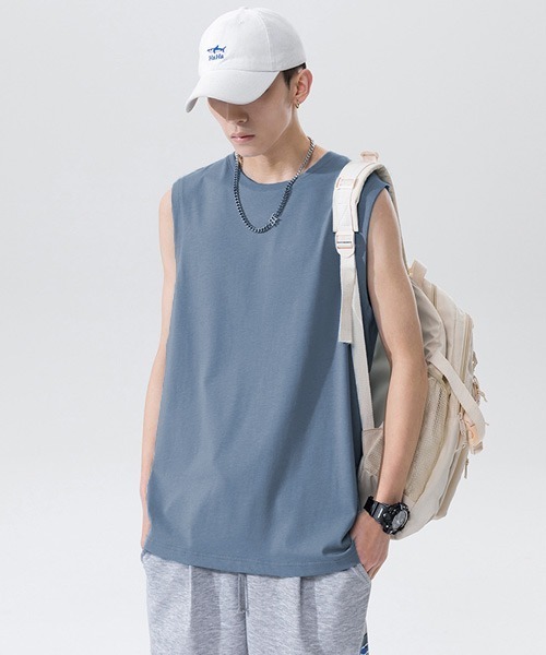 Ressaca(レサーカ)の「オーバーサイズ ノースリーブTシャツ(Tシャツ/カットソー・メンズ・チャコールグレー/ピンク/ブルー/ホワイト/エメラルド/ブラック・XL/L/M/S)」の6枚目の写真