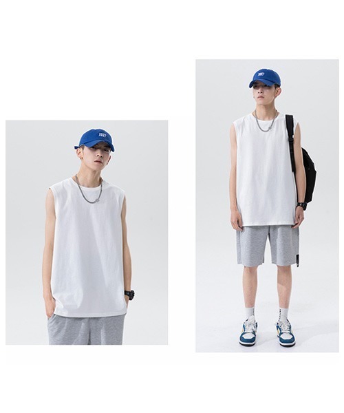 Ressaca(レサーカ)の「オーバーサイズ ノースリーブTシャツ(Tシャツ/カットソー・メンズ・チャコールグレー/ピンク/ブルー/ホワイト/エメラルド/ブラック・XL/L/M/S)」の18枚目の写真