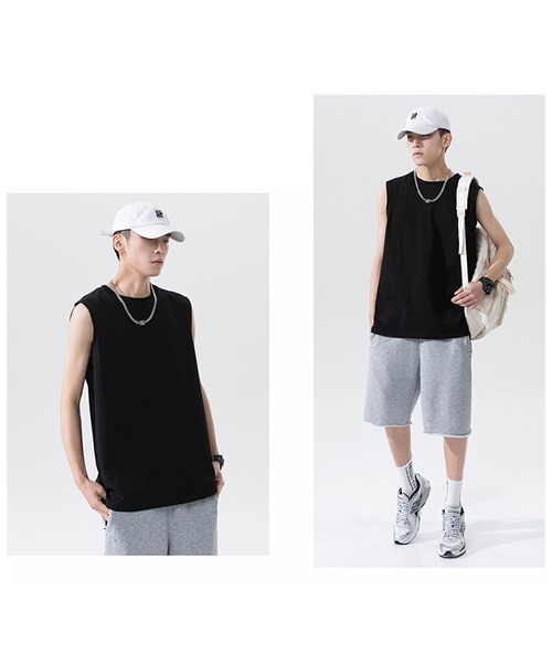 Ressaca(レサーカ)の「オーバーサイズ ノースリーブTシャツ(Tシャツ/カットソー・メンズ・チャコールグレー/ピンク/ブルー/ホワイト/エメラルド/ブラック・XL/L/M/S)」の9枚目の写真
