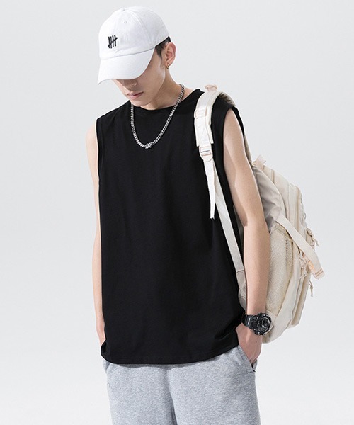 Ressaca(レサーカ)の「オーバーサイズ ノースリーブTシャツ(Tシャツ/カットソー・メンズ・チャコールグレー/ピンク/ブルー/ホワイト/エメラルド/ブラック・XL/L/M/S)」の8枚目の写真