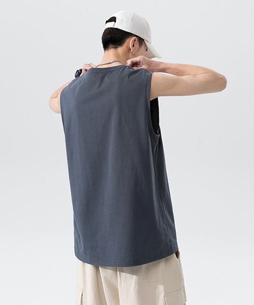 Ressaca(レサーカ)の「オーバーサイズ ノースリーブTシャツ(Tシャツ/カットソー・メンズ・チャコールグレー/ピンク/ブルー/ホワイト/エメラルド/ブラック・XL/L/M/S)」の12枚目の写真