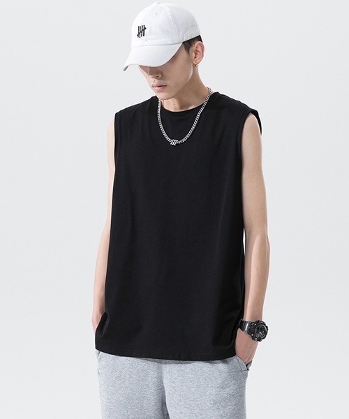 Ressaca(レサーカ)の「オーバーサイズ ノースリーブTシャツ(Tシャツ/カットソー・メンズ・チャコールグレー/ピンク/ブルー/ホワイト/エメラルド/ブラック・XL/L/M/S)」の7枚目の写真