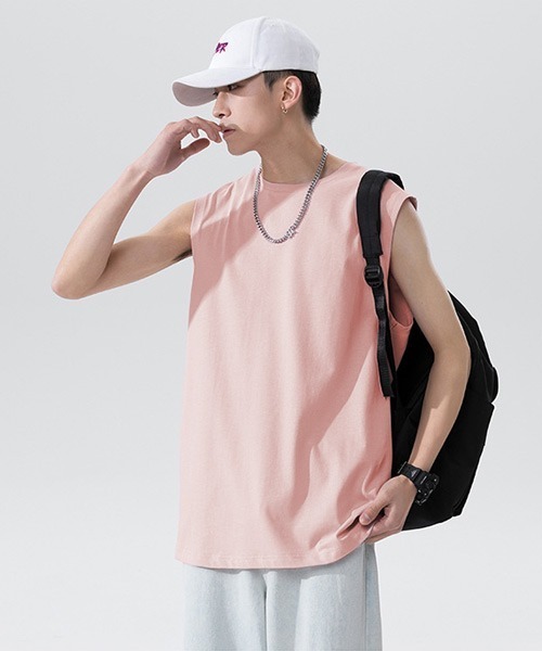 Ressaca(レサーカ)の「オーバーサイズ ノースリーブTシャツ(Tシャツ/カットソー・メンズ・チャコールグレー/ピンク/ブルー/ホワイト/エメラルド/ブラック・XL/L/M/S)」の14枚目の写真
