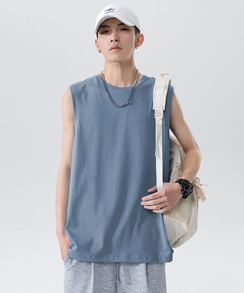 Ressaca(レサーカ)の「オーバーサイズ ノースリーブTシャツ(Tシャツ/カットソー・メンズ・チャコールグレー/ピンク/ブルー/ホワイト/エメラルド/ブラック・XL/L/M/S)」の15枚目の写真