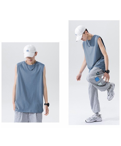 Ressaca(レサーカ)の「オーバーサイズ ノースリーブTシャツ(Tシャツ/カットソー・メンズ・チャコールグレー/ピンク/ブルー/ホワイト/エメラルド/ブラック・XL/L/M/S)」の17枚目の写真