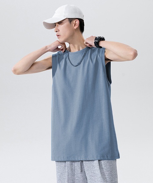 Ressaca(レサーカ)の「オーバーサイズ ノースリーブTシャツ(Tシャツ/カットソー・メンズ・チャコールグレー/ピンク/ブルー/ホワイト/エメラルド/ブラック・XL/L/M/S)」の16枚目の写真