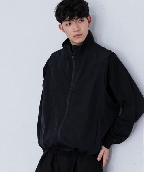 SENSE OF PLACE by URBAN RESEARCH（センスオブプレイスバイアーバンリサーチ）の「トラックナイロンベスト（ベスト・メンズ・ブラック/アイボリー・LARGE/MEDIUM）」の8枚目の写真