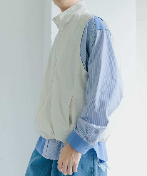 SENSE OF PLACE by URBAN RESEARCH（センスオブプレイスバイアーバンリサーチ）の「トラックナイロンベスト（ベスト・メンズ・ブラック/アイボリー・LARGE/MEDIUM）」の17枚目の写真