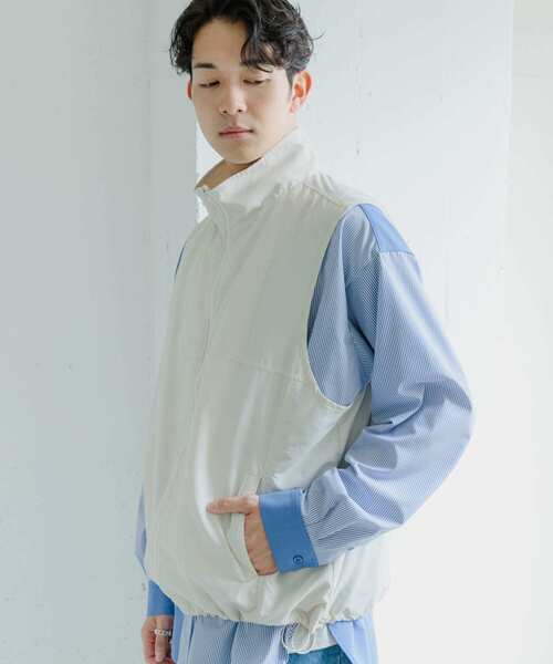 SENSE OF PLACE by URBAN RESEARCH（センスオブプレイスバイアーバンリサーチ）の「トラックナイロンベスト（ベスト・メンズ・ブラック/アイボリー・LARGE/MEDIUM）」の19枚目の写真