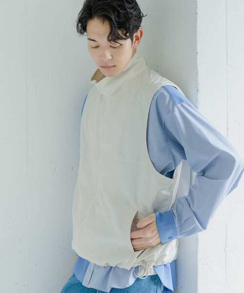 SENSE OF PLACE by URBAN RESEARCH（センスオブプレイスバイアーバンリサーチ）の「トラックナイロンベスト（ベスト・メンズ・ブラック/アイボリー・LARGE/MEDIUM）」の20枚目の写真