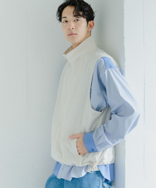 SENSE OF PLACE by URBAN RESEARCH（センスオブプレイスバイアーバンリサーチ）の「トラックナイロンベスト（ベスト・メンズ・ブラック/アイボリー・LARGE/MEDIUM）」の11枚目の写真