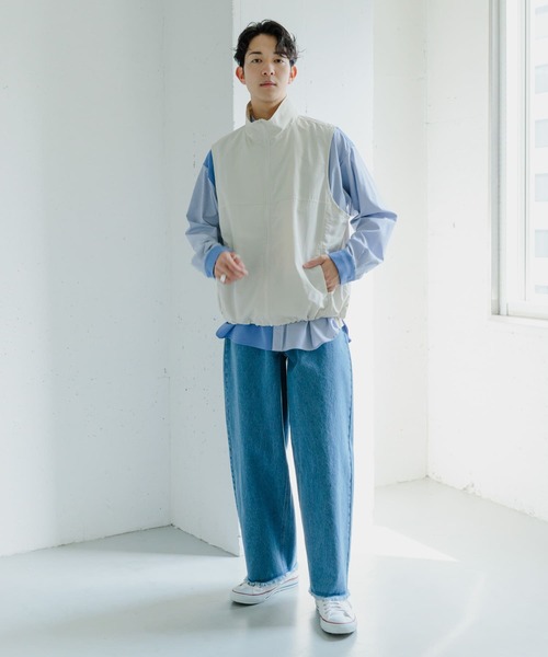 SENSE OF PLACE by URBAN RESEARCH（センスオブプレイスバイアーバンリサーチ）の「トラックナイロンベスト（ベスト・メンズ・ブラック/アイボリー・LARGE/MEDIUM）」の12枚目の写真