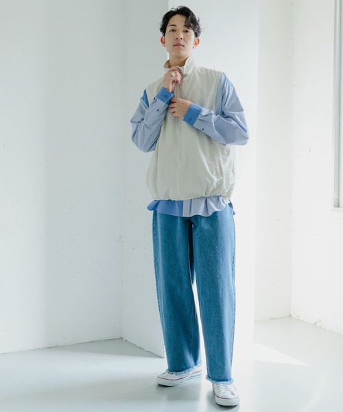 SENSE OF PLACE by URBAN RESEARCH（センスオブプレイスバイアーバンリサーチ）の「トラックナイロンベスト（ベスト・メンズ・ブラック/アイボリー・LARGE/MEDIUM）」の13枚目の写真