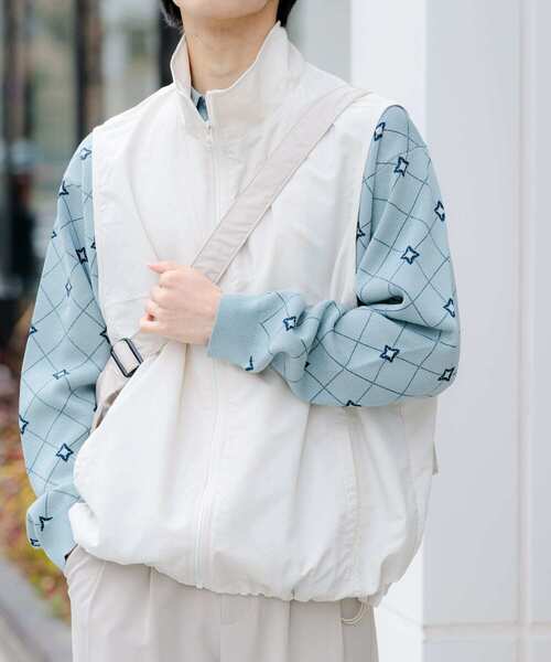 SENSE OF PLACE by URBAN RESEARCH（センスオブプレイスバイアーバンリサーチ）の「トラックナイロンベスト（ベスト・メンズ・ブラック/アイボリー・LARGE/MEDIUM）」の14枚目の写真