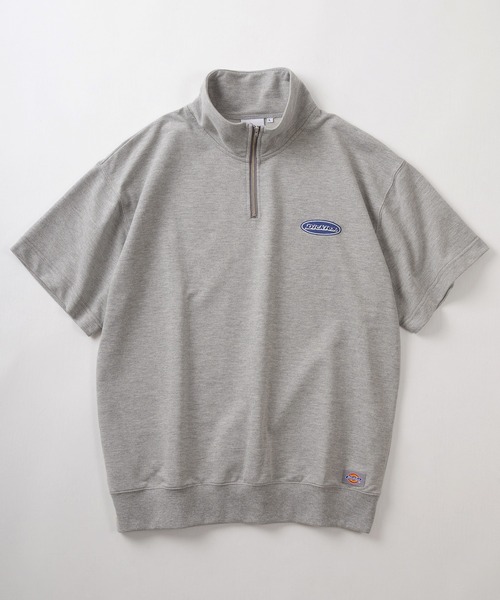 Dickies(ディッキーズ)の「【0】【Dickies/ディッキーズ】半袖ハーフジップ スウェット オーバルロゴ刺繍&ピスネーム ワンポイントカットソー /ビッグシルエット(スウェット・メンズ・ネイビー/ブラック/グレー/オートミール・L/M)」の5枚目の写真