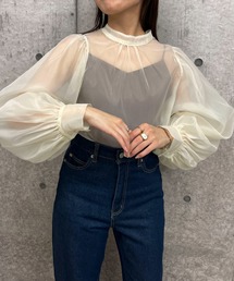 byYOUANCE | オーガンジーボリュームスリーブブラウス(シャツ/ブラウス)