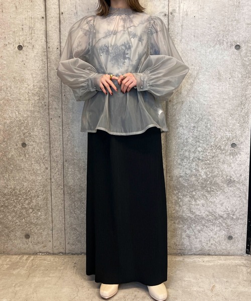 byYOUANCE（バイユアンス）の「オーガンジーボリュームスリーブブラウス（シャツ/ブラウス・レディース・ブラウン/グレー/ホワイト・FREE）」の13枚目の写真
