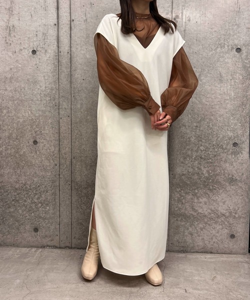 byYOUANCE（バイユアンス）の「オーガンジーボリュームスリーブブラウス（シャツ/ブラウス・レディース・ブラウン/グレー/ホワイト・FREE）」の16枚目の写真