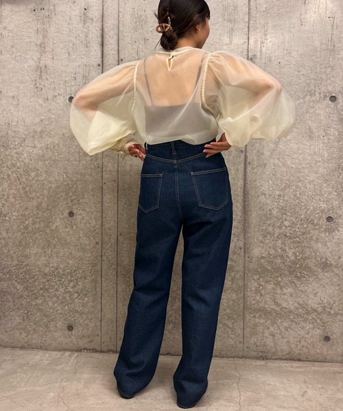 byYOUANCE（バイユアンス）の「オーガンジーボリュームスリーブブラウス（シャツ/ブラウス・レディース・ブラウン/グレー/ホワイト・FREE）」の6枚目の写真