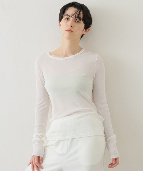 EMILY WEEK(エミリーウィーク)の「《追加》パウダリーコットンプルオーバー(Tシャツ/カットソー・レディース・カーキ/ホワイト・FREE)」の10枚目の写真